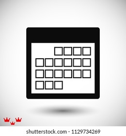 Calendar icon, vector illustration. Flat design eps 10