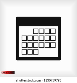 Calendar icon, vector illustration. Flat design eps 10