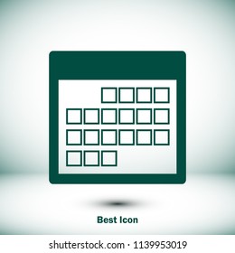 Calendar icon, vector illustration. Flat design eps 10