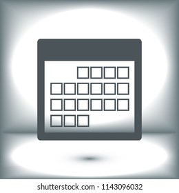 Calendar icon, vector illustration. Flat design eps 10