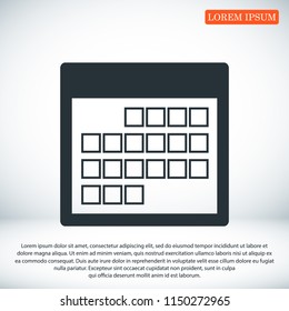 Calendar icon, vector illustration. Flat design eps 10