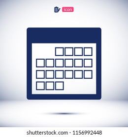Calendar icon, vector illustration. Flat design eps 10