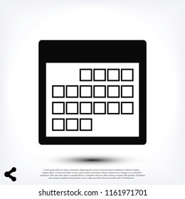 Calendar icon, vector illustration. Flat design eps 10