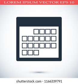 Calendar icon, vector illustration. Flat design eps 10
