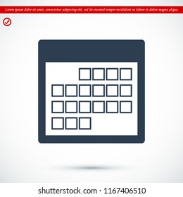 Calendar icon, vector illustration. Flat design eps 10