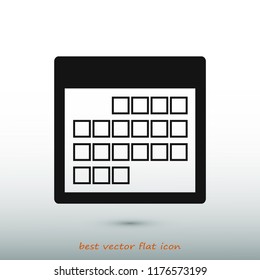 Calendar icon, vector illustration. Flat design eps 10