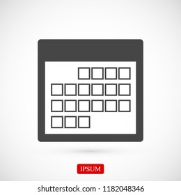 Calendar icon, vector illustration. Flat design eps 10