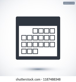Calendar icon, vector illustration. Flat design eps 10