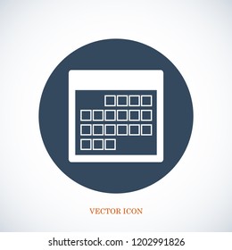 Calendar icon, vector illustration. Flat design eps 10