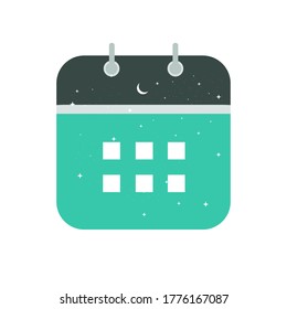 Calendar icon vector illustration. Flat design style. Vector calendar icon illustration isolated on White background. Calendar icon graphic design vector symbols. Mark the date, holiday, important day