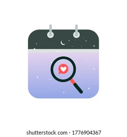 Ilustración vectorial de icono de calendario. Diseño plano. Icono de calendario vectorial aislado en fondo blanco. Símbolo vectorial de diseño gráfico de icono de calendario. Marcar la fecha, vacaciones, día importante