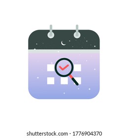 Calendar icon vector illustration. Flat design style. Vector calendar icon illustration isolated on White background. Calendar icon graphic design vector symbols. Mark the date, holiday, important day