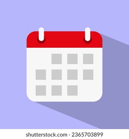 Ilustración vectorial de icono de calendario en estilo plano. Símbolo de signo de fecha