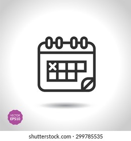 Calendar icon, vector illustration. Flat design