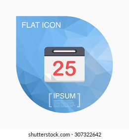 Calendar icon, vector illustration. Flat design style with long shadow,eps10