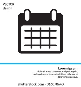 Calendar icon, vector illustration. Flat design style