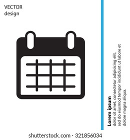 Calendar icon, vector illustration. Flat design style