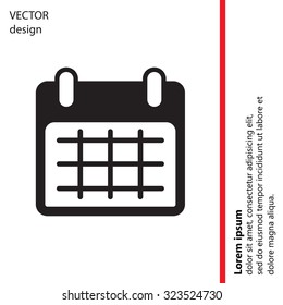 Calendar icon, vector illustration. Flat design style