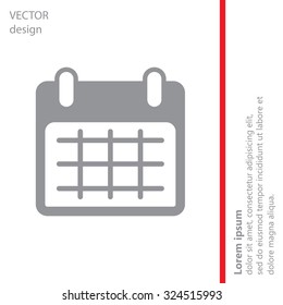 Calendar icon, vector illustration. Flat design style