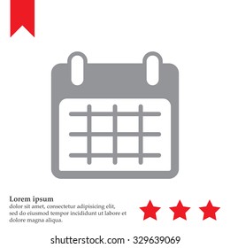 Calendar icon, vector illustration. Flat design style