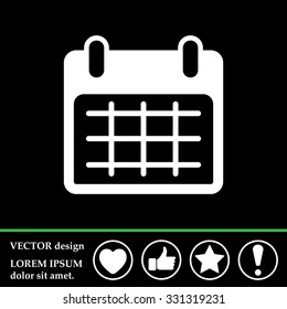 Calendar icon, vector illustration. Flat design style