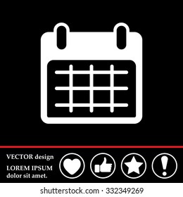 Calendar icon, vector illustration. Flat design style