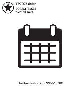 Calendar icon, vector illustration. Flat design style