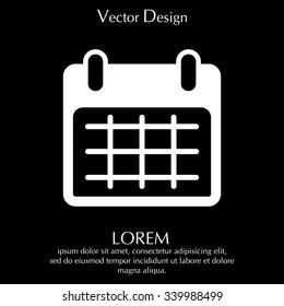 Calendar icon, vector illustration. Flat design style