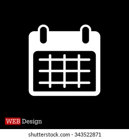 Calendar icon, vector illustration. Flat design style