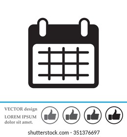 Calendar icon, vector illustration. Flat design style