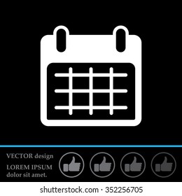 Calendar icon, vector illustration. Flat design style