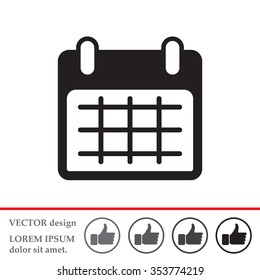 Calendar icon, vector illustration. Flat design style
