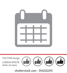 Calendar icon, vector illustration. Flat design style