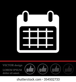 Calendar icon, vector illustration. Flat design style
