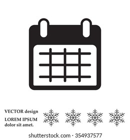 Calendar icon, vector illustration. Flat design style