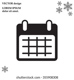 Calendar icon, vector illustration. Flat design style