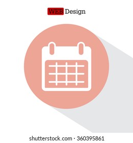 Calendar icon, vector illustration. Flat design style