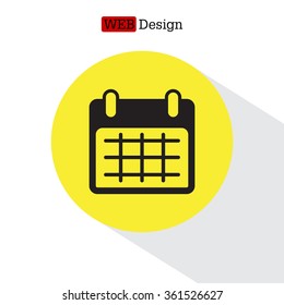 Calendar icon, vector illustration. Flat design style