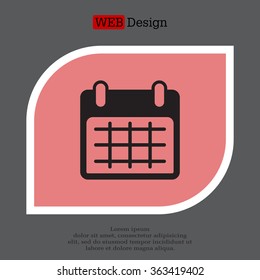 Calendar icon, vector illustration. Flat design style