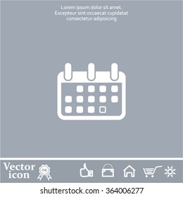 Calendar icon, vector illustration. Flat design style