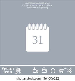 Calendar icon, vector illustration. Flat design style