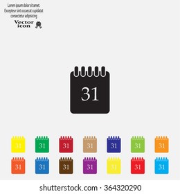 Calendar icon, vector illustration. Flat design style