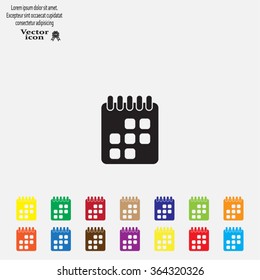 Calendar icon, vector illustration. Flat design style