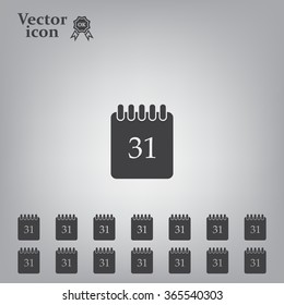 Calendar icon, vector illustration. Flat design style