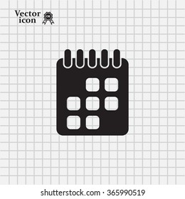 Calendar icon, vector illustration. Flat design style
