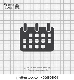 Calendar icon, vector illustration. Flat design style