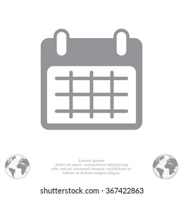 Calendar icon, vector illustration. Flat design style