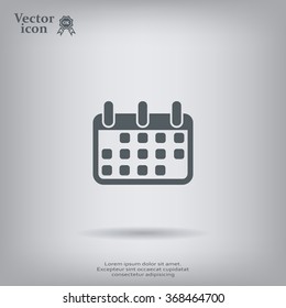 Calendar icon, vector illustration. Flat design style