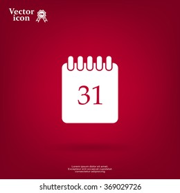 Calendar icon, vector illustration. Flat design style