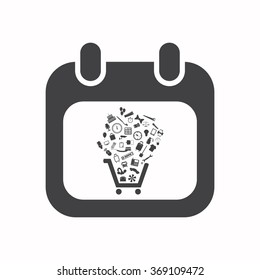 calendar icon, vector illustration. Flat design style